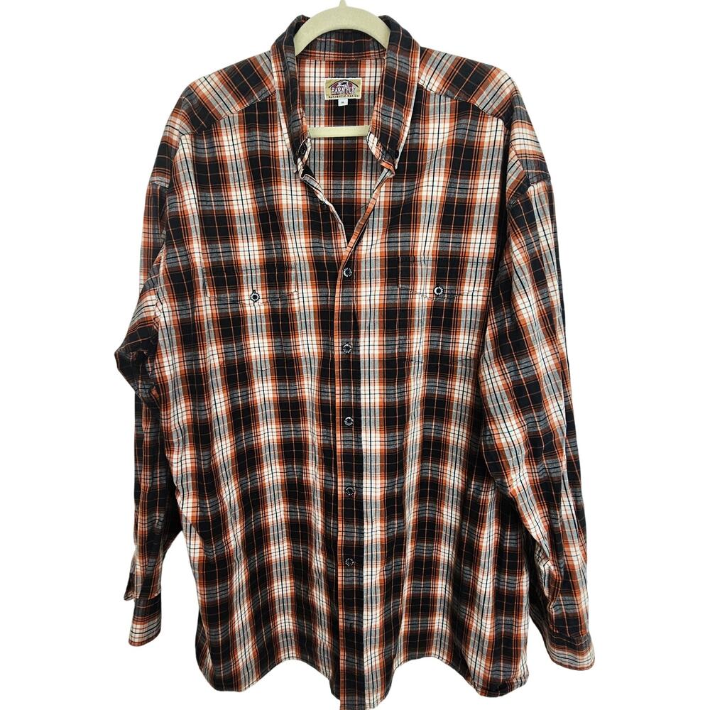 Barn Fly Mens Plaid Western Shirt Size XL Cowboy Rodeo Country Ranch Casual Farm